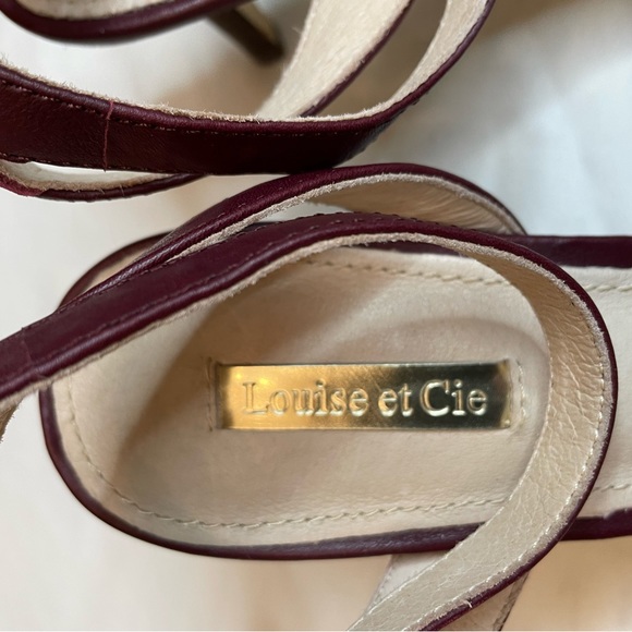 Louise et Cie Burgundy Pointed Toe Ankle Strap Heels Size 9M - Picture 2 of 8